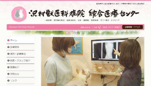 沢村獣医科病院統合医療センターのHPキャプチャ画像